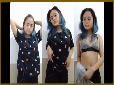 Cewek Gen Z Dada Rata Rambut Bondol Pap Lagi Mandi